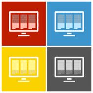 Computer Monitor icon on square buttons - Square Series N2