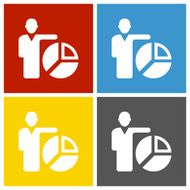 Businessman icon on square buttons - Square Series N20