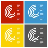 Radial Bar Chart icon on square buttons - Square Series