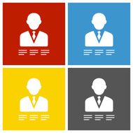 Businessman icon on square buttons - Square Series N21
