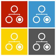 Organization Chart icon on square buttons - Square Series N5