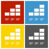 Bar Graph icon on square buttons - Square Series N22