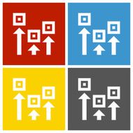 Logistics icon on square buttons - Square Series N11
