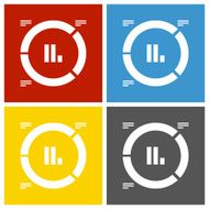 Donut Chart icon on square buttons - Square Series N5