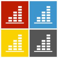 Bar Graph icon on square buttons - Square Series N23