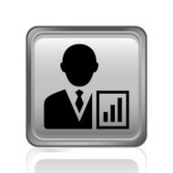 Businessman icon on a square button - Steel Series N18