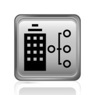 Office Building icon on a square button - Steel Series N2