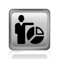 Businessman icon on a square button - Steel Series N20