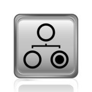 Organization Chart icon on a square button - Steel Series N5