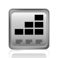 Bar Graph icon on a square button - Steel Series N22