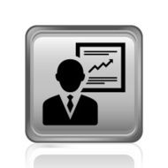 Businessman icon on a square button - Steel Series N22