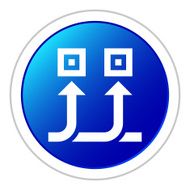 Conveyor icon on a round button - Sticker Series N2