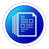 Document icon on a round button - Sticker Series N8