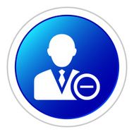 Businessman icon on a round button - Sticker Series N19