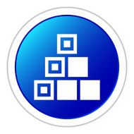 Logistics icon on a round button - Sticker Series N9