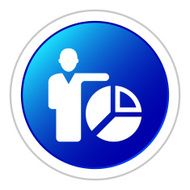 Businessman icon on a round button - Sticker Series N20