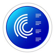 Radial Chart icon on a round button - Sticker Series