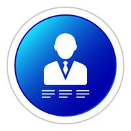 Businessman icon on a round button - Sticker Series N21