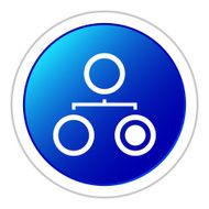 Organization Chart icon on a round button - Sticker Series N5
