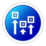 Logistics icon on a round button - Sticker Series N11