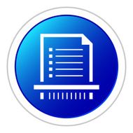 Document icon on a round button - Sticker Series N9
