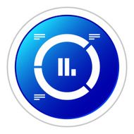 Donut Chart icon on a round button - Sticker Series N4