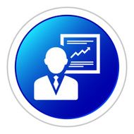 Businessman icon on a round button - Sticker Series N22