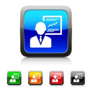 Businessman icon on color buttons - Style Series N22