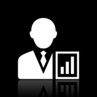 Businessman icon on a black background - White Series N18
