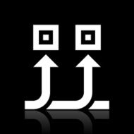 Conveyor icon on a black background - White Series N2