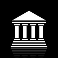 Bank icon on a black background - White Series N9