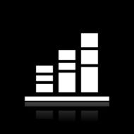 Bar Graph icon on a black background - White Series N20