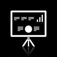 Projection Screen icon on a black background - White Series N5