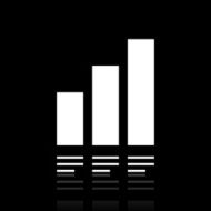 Bar Graph icon on a black background - White Series N21