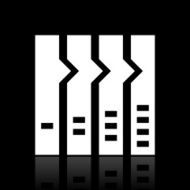 Flowchart icon on a black background - White Series N11