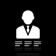 Businessman icon on a black background - White Series N21