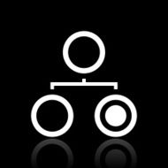 Organization Chart icon on a black background - White Series N5