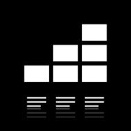 Bar Graph icon on a black background - White Series N22