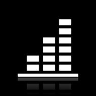 Bar Graph icon on a black background - White Series N23