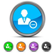 Businessman icon on circle buttons