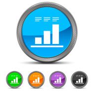 Bar Graph icon on circle buttons