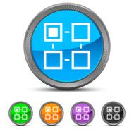 Flowchart icon on circle buttons
