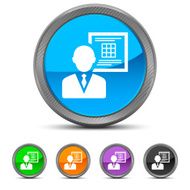 Businessman icon on circle buttons N2