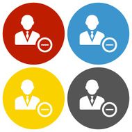 Businessman icon on circle buttons N5
