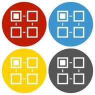 Flowchart icon on circle buttons N4