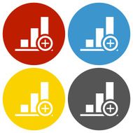 Bar Graph icon on circle buttons N8