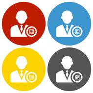 Businessman icon on circle buttons N7