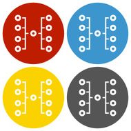 Flowchart icon on circle buttons N6