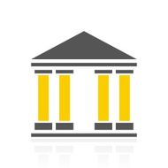 Bank icon on a white background