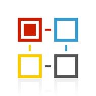 Flowchart icon on a white background